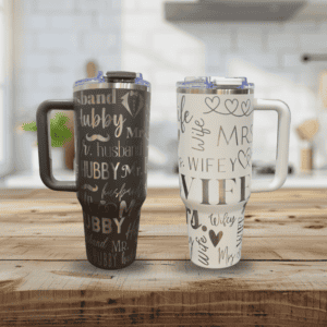 hubby and wife tumbler